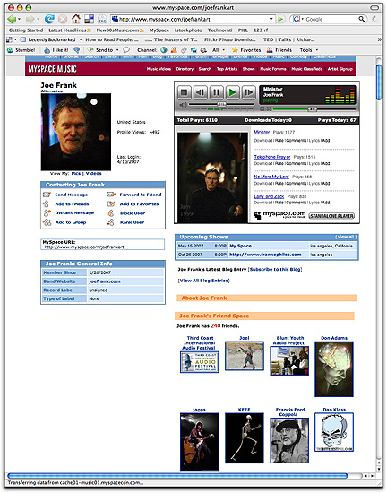 MySpace.com/joefrankart